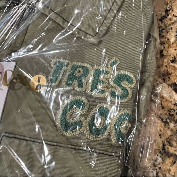 Sandrine Rose FP TRE'S COOL FRONT ZIPPER JUMPSUIT Size M Drab Green - Picture 6 of 7